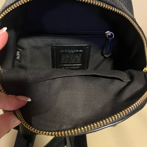 Coach mini backpack purse (black leather with gold detail) - Picture 7 of 11
